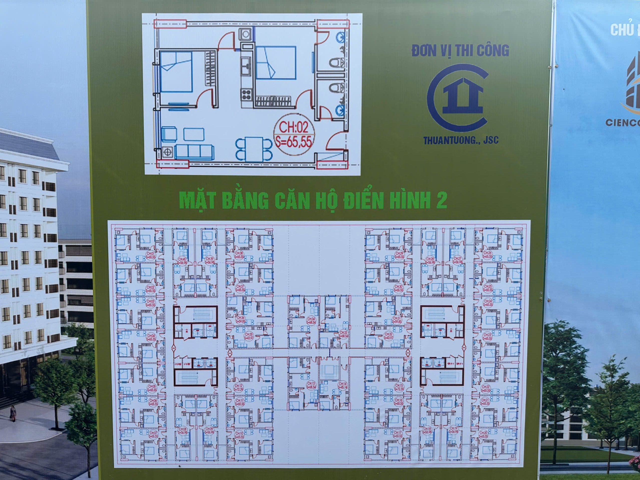 mặt bằng thiết kế tầng 2 chung cư thanh hà b1.2