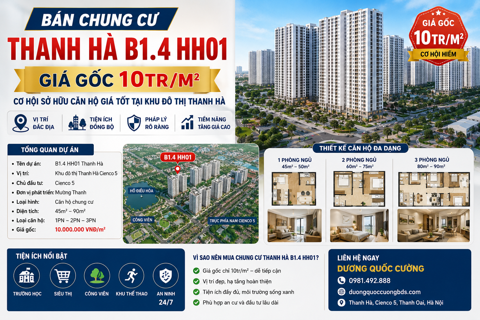 bán chung cư thanh hà b1.4 hh01