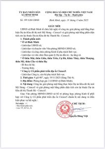 giải phóng mặt bằng Dự án Mỹ Hưng – Cienco 5 và Khu đô thị Thanh Hà – Cienco 5