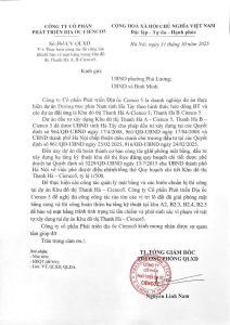 Thông báo xây dựng nhà thô liền kề thanh hà B2.3, B2.4, B2.5