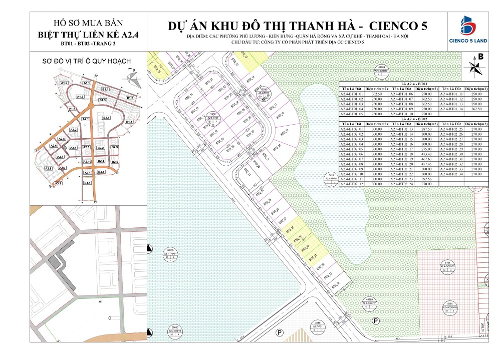 sơ đồ mặt bằng liền kề a2.4 thanh hà cienco 5