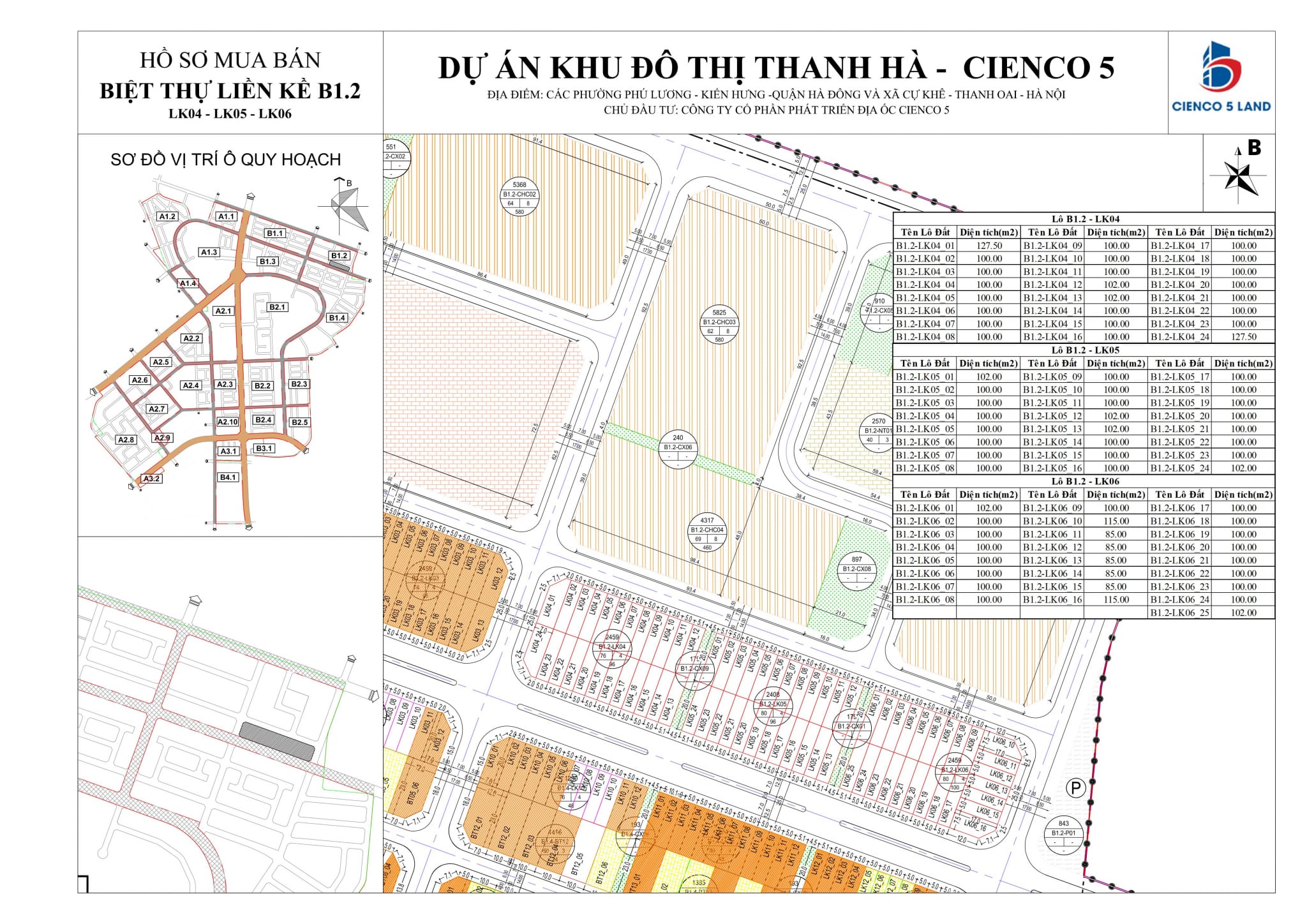 sơ đồ mặt bằng liền kề b1.2 thanh hà