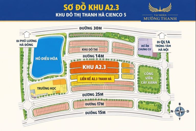 sơ đồ mặt bằng liền kề a2.3 thanh hà