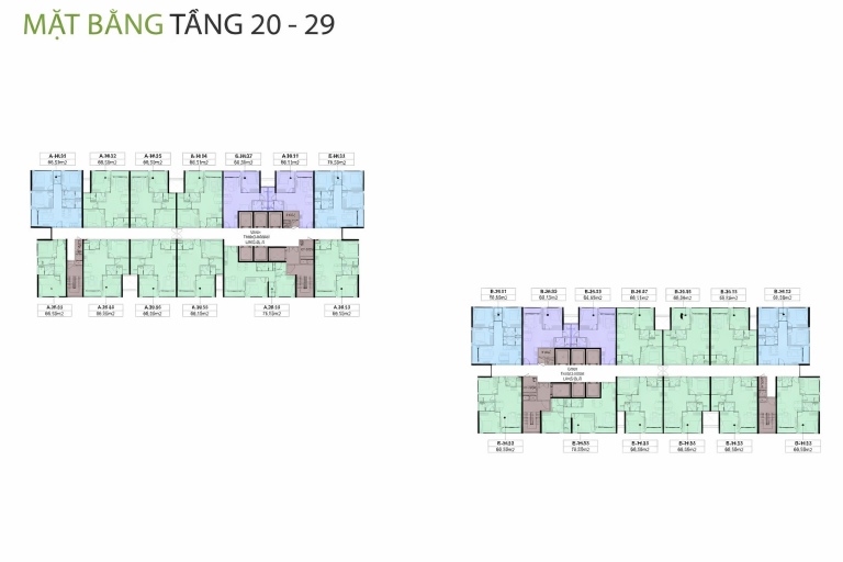 mặt bằng chung cư mường thanh phú hữu tầng 21-29