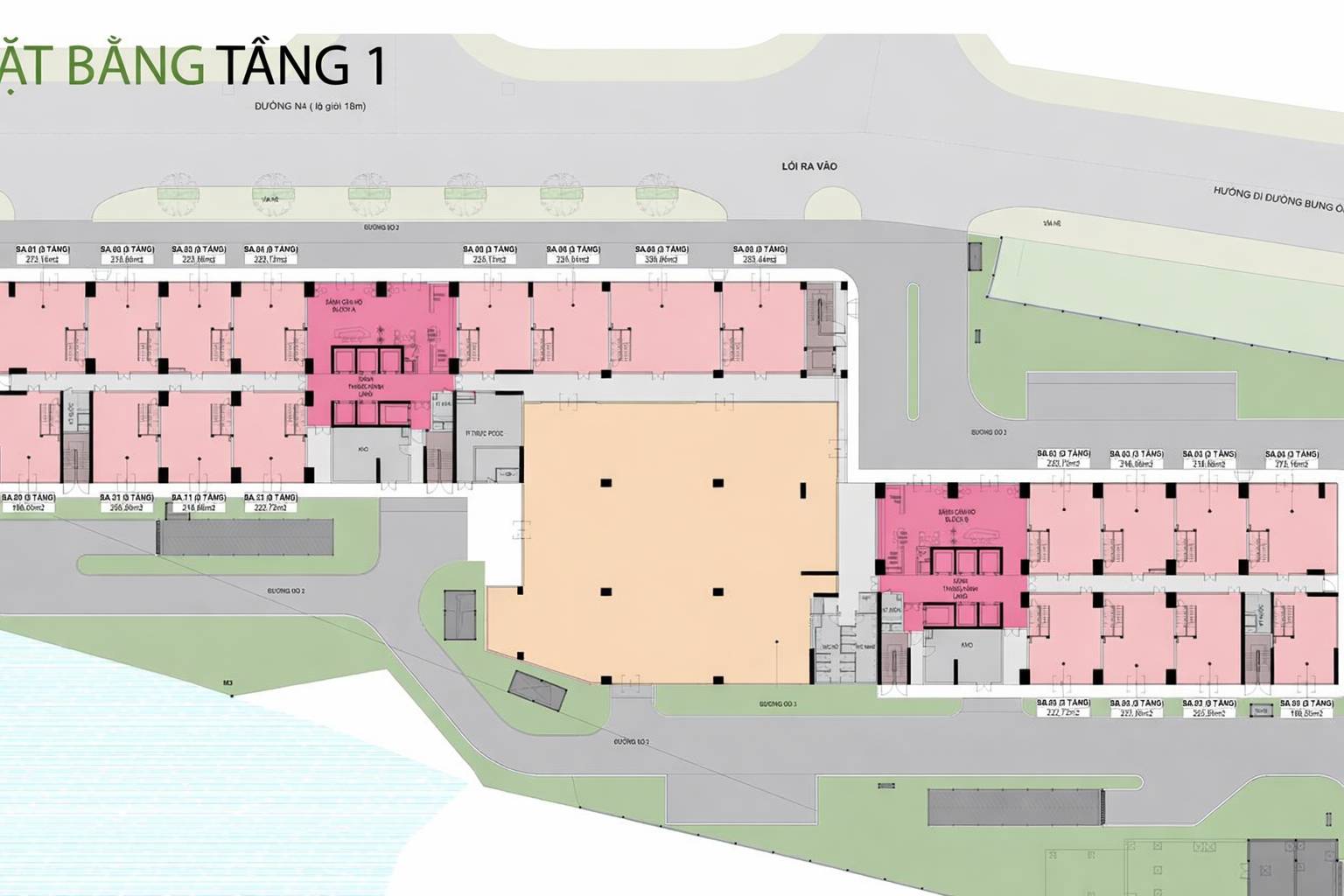 Sơ đồ mặt bằng kiot chung cư phú hữu mường thanh tầng 1