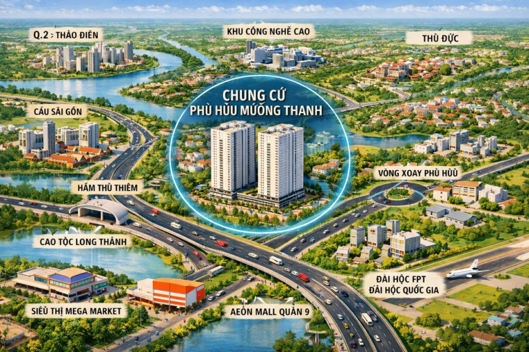 vị trí chung cư phú hữu mường thanh võ chí công quận 9