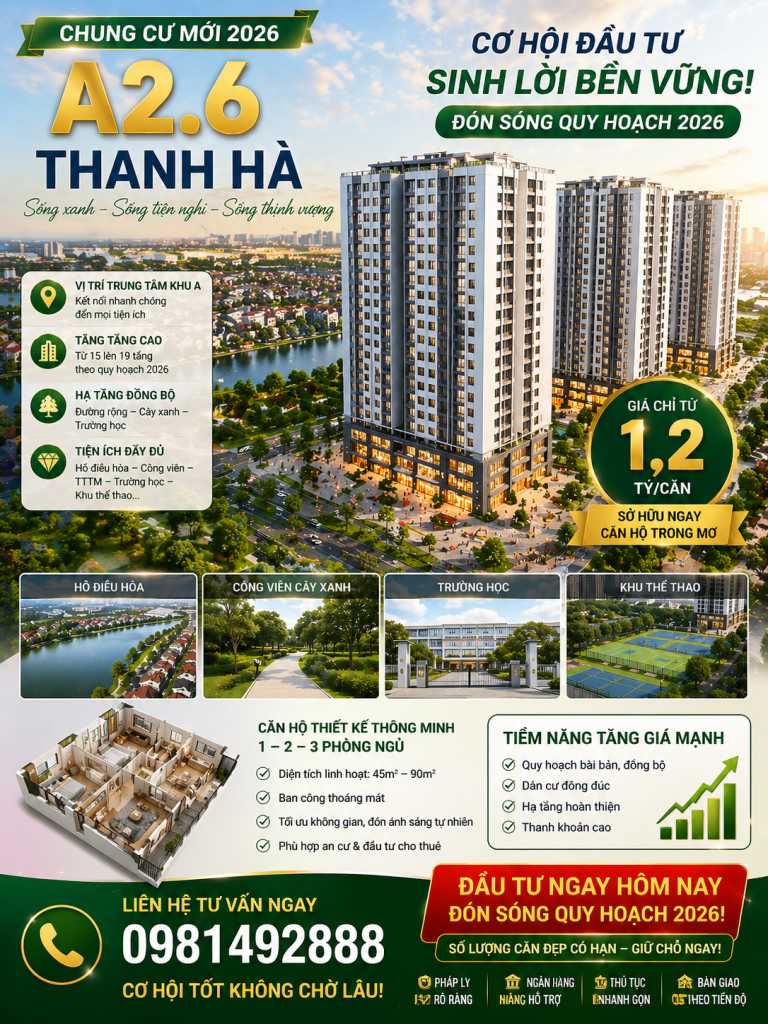 phối cảnh 3D chung cư A2.6 Thanh Hà