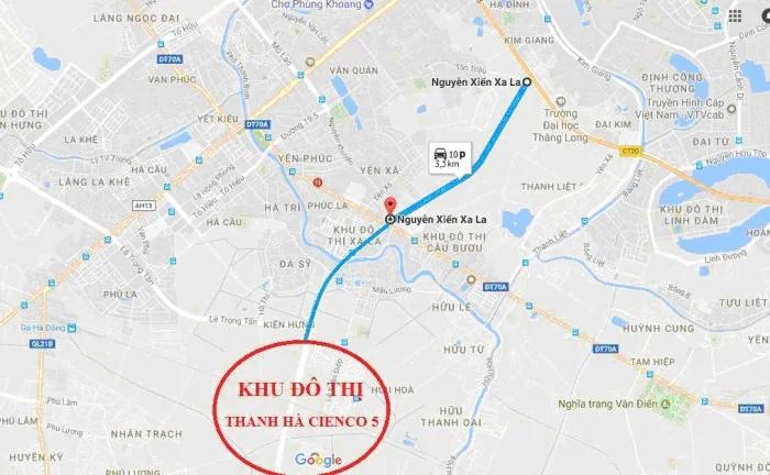 chung cư thanh hà map google