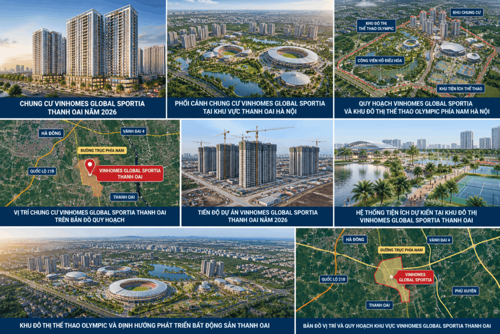 Phối cảnh chung cư Vinhomes Global Sportia tại khu vực Thanh Oai Hà Nội
