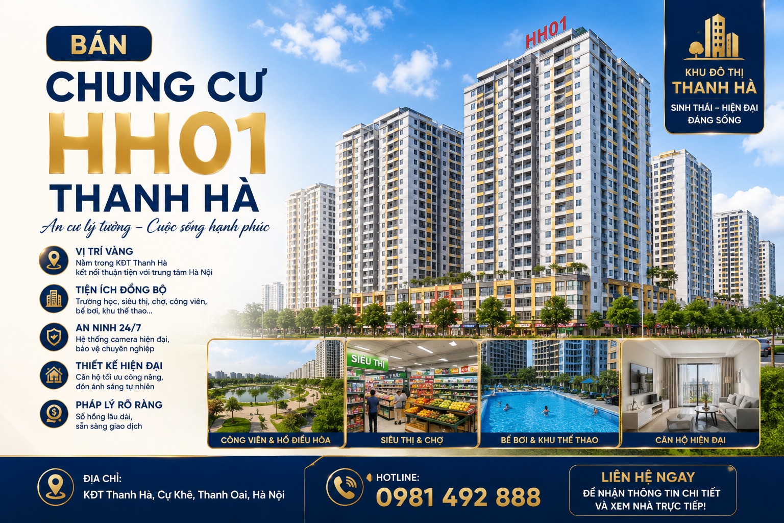 Bán chung cư HH01 Thanh Hà