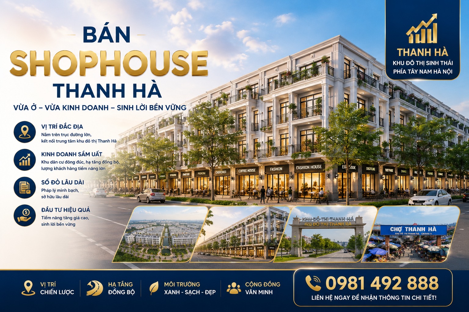 Bán shophouse Thanh Hà