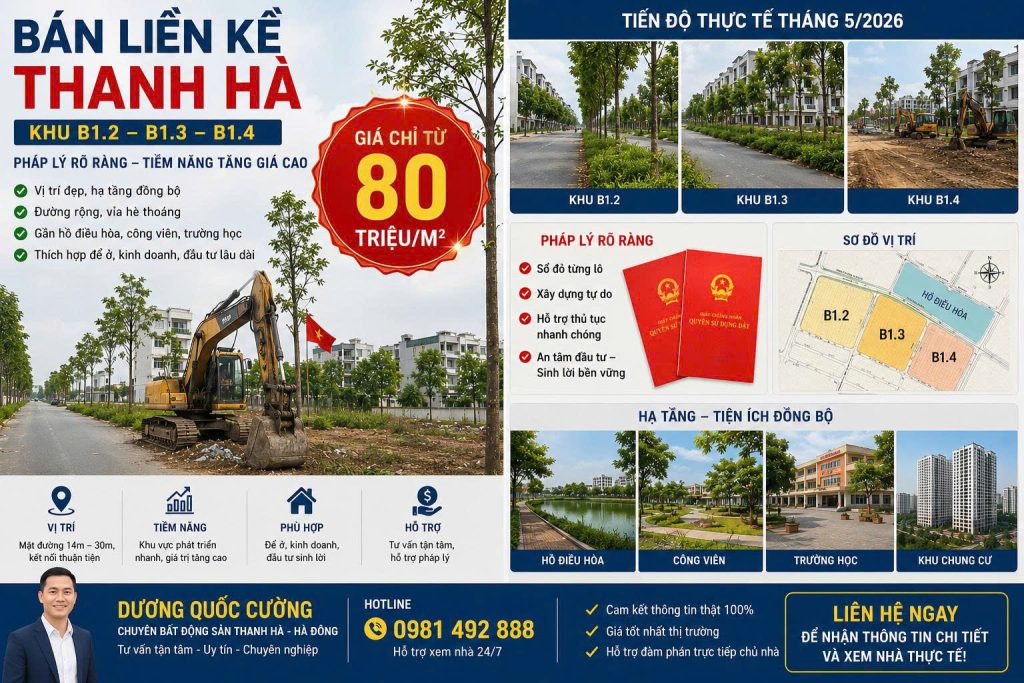 Bán liền kề thanh hà 2026