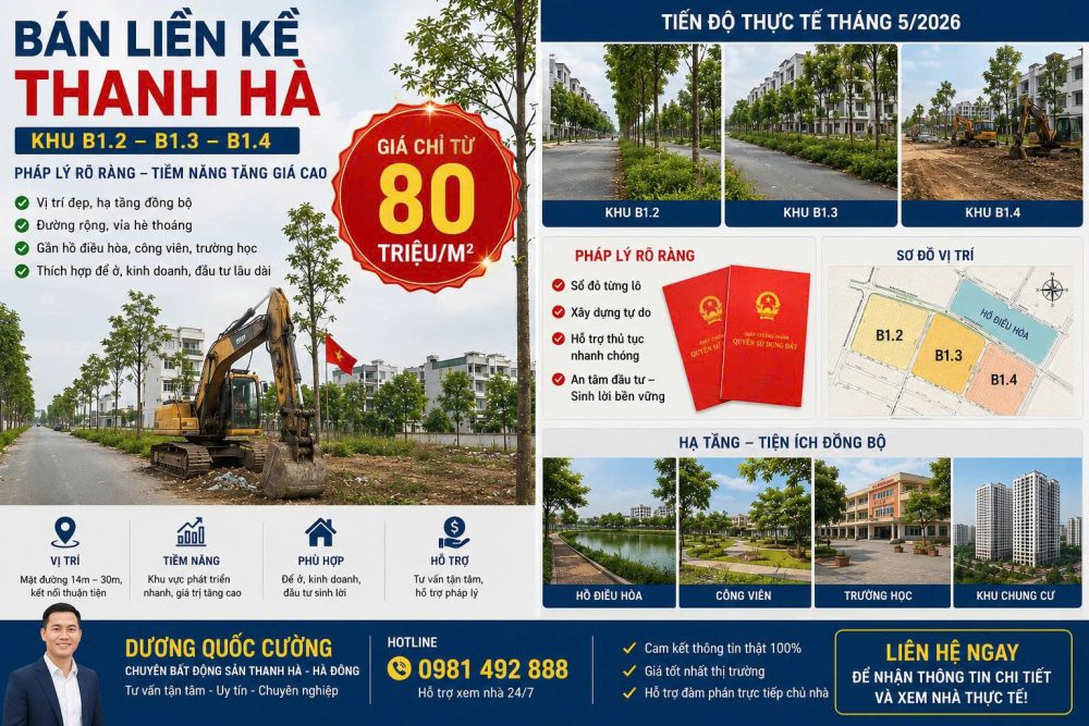 Bán liền kề thanh hà 2026