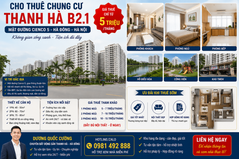 ký gửi cho thuê chung cư Thanh Hà