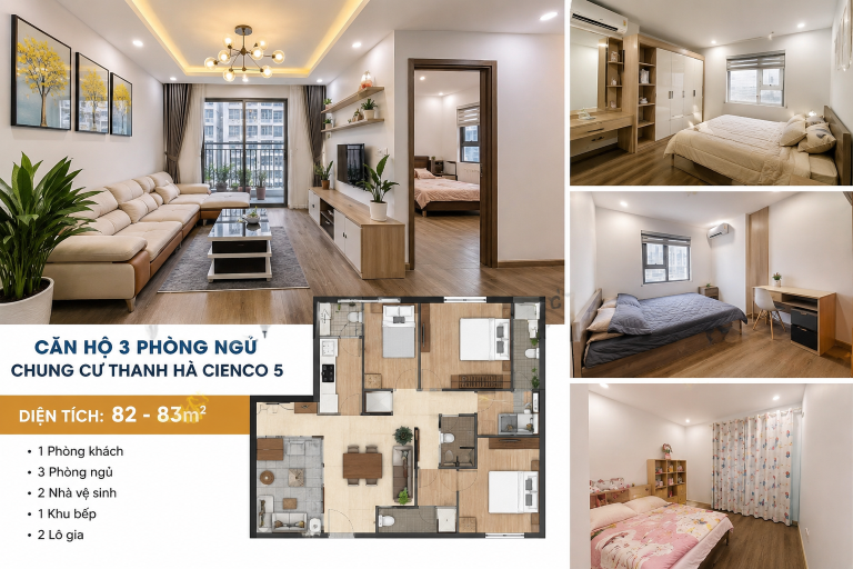 hình ảnh giá chung cư thanh hà 3 phòng ngủ đẹp