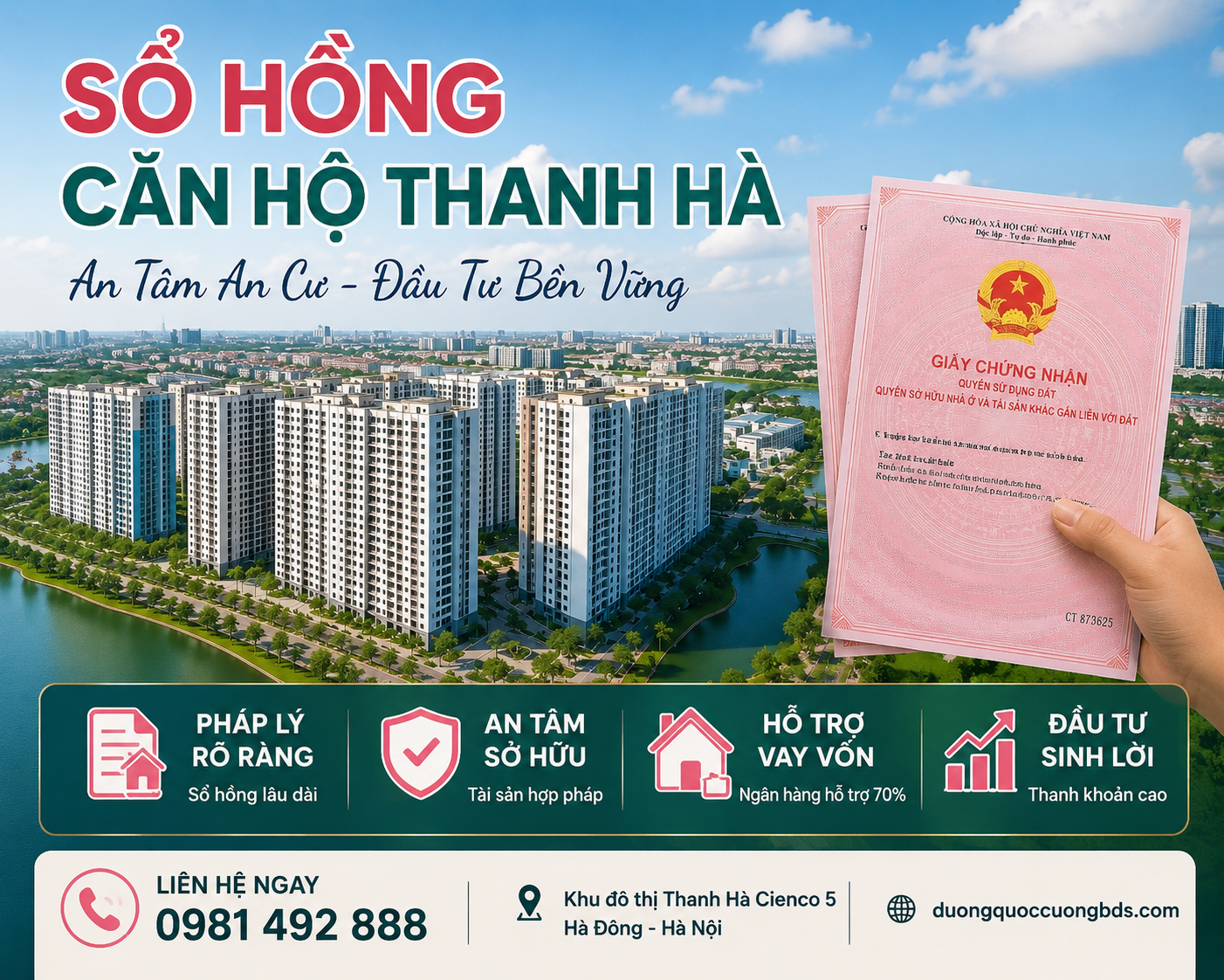 chung cư thanh hà có sổ đỏ không