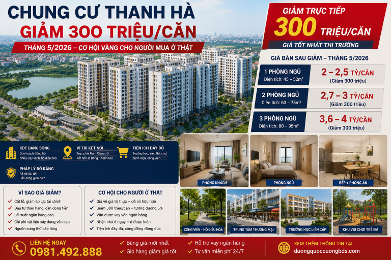 mua chung cư Thanh Hà giảm giá