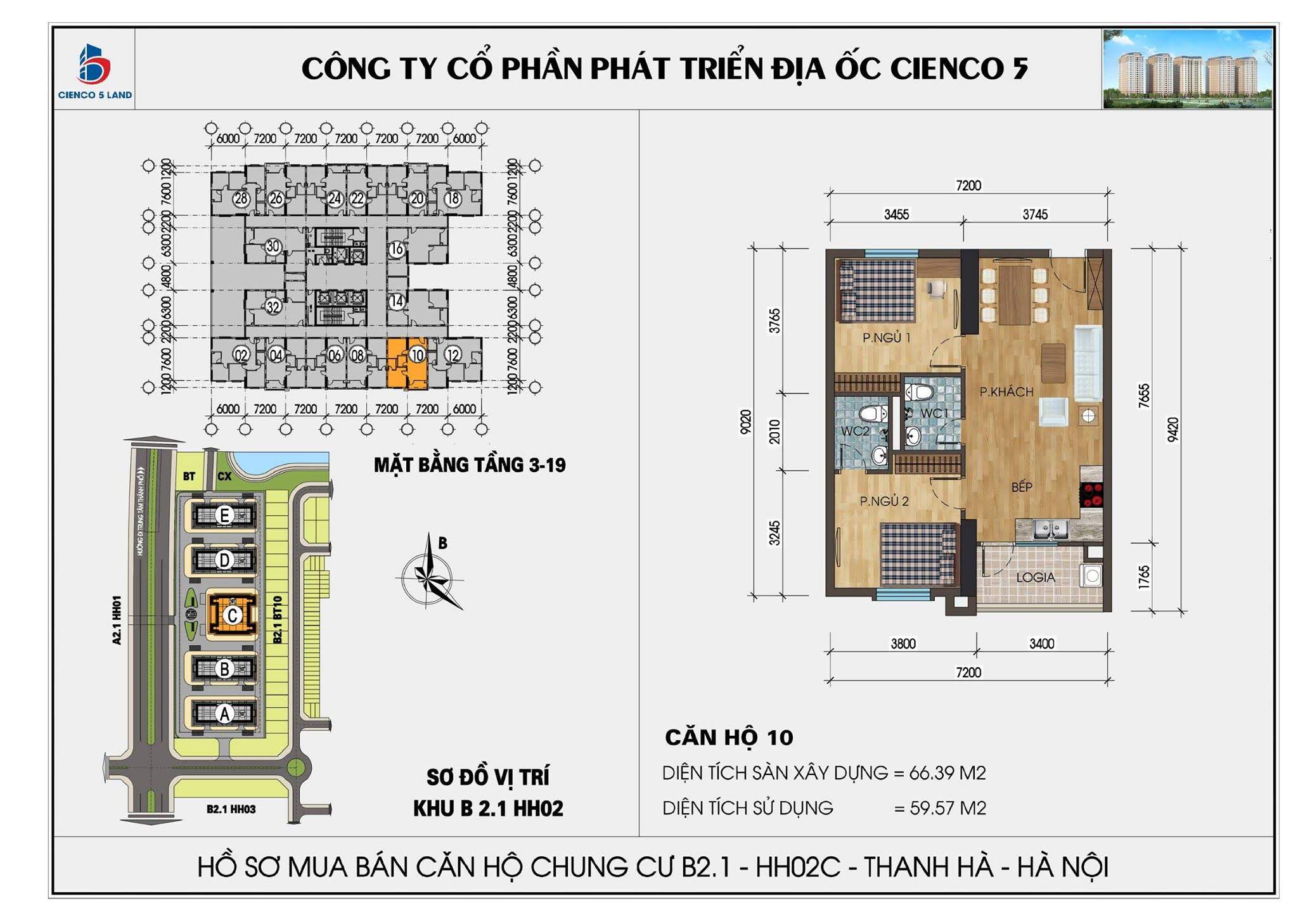 thiết kế căn hộ 10 chung cư b2.1 hh02c thanh hà