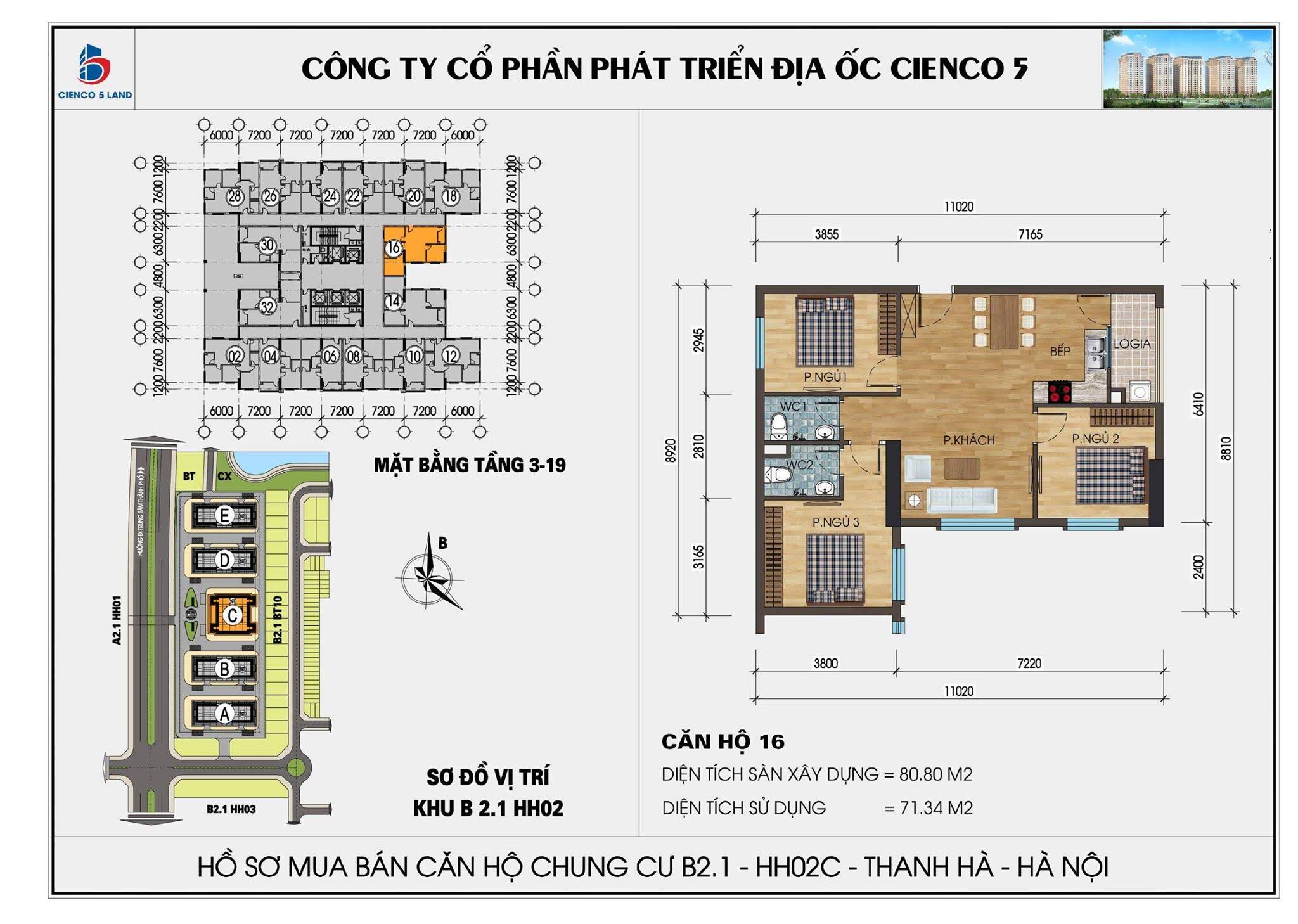 thiết kế căn hộ 16 chung cư b2.1 hh02c thanh hà
