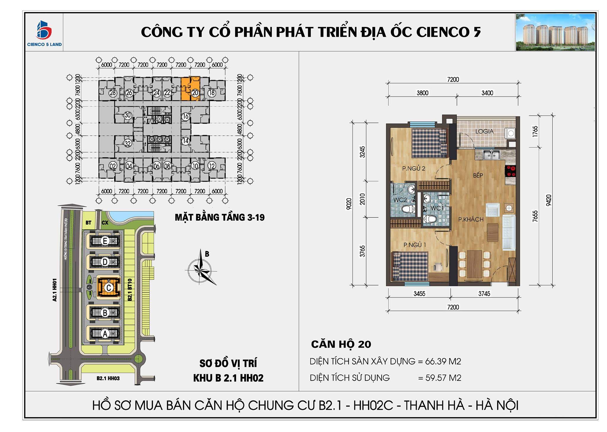 thiết kế căn hộ 20 chung cư b2.1 hh02c thanh hà