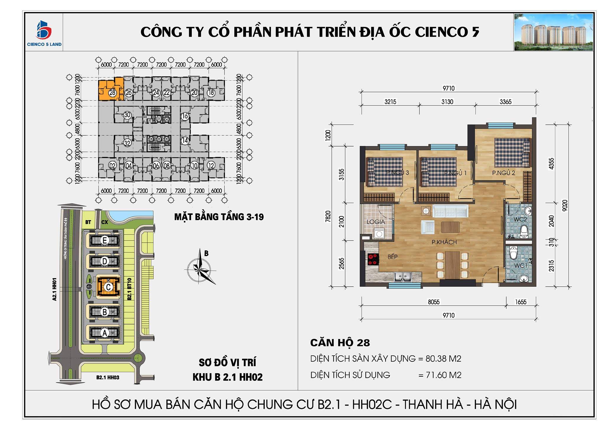 thiết kế căn hộ 28 chung cư b2.1 hh02c thanh hà