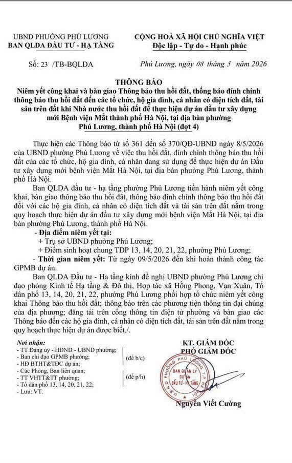thu hồi đất xây bênh viện hà nội thanh hà