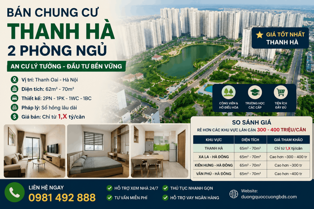 bán chung cư thanh hà 2 phòng ngủ giá rẻ