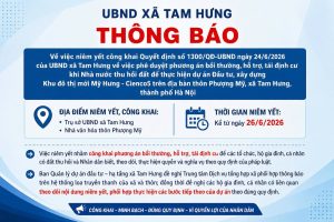 Theo quyết định được phê duyệt, phương án bồi thường và tái định cư khu đô thị Mỹ Hưng Cienco5 áp dụng đối với diện tích đất nông nghiệp tại thôn Phượng Mỹ.