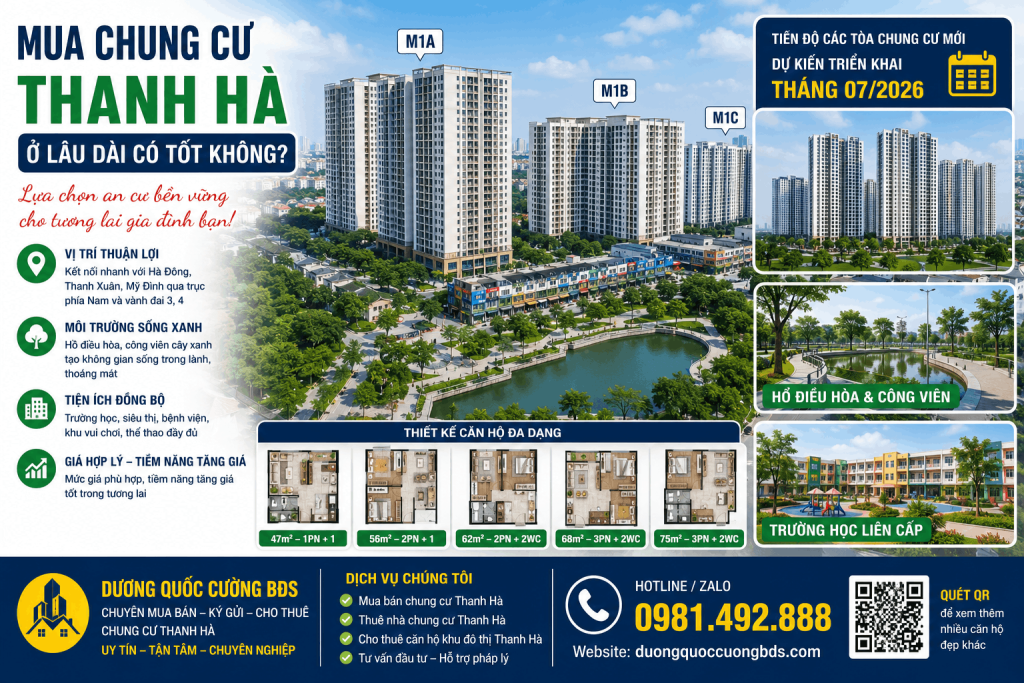 Mua chung cư Thanh Hà ở lâu dài tại khu đô thị Thanh Hà Cienco 5 Hà Nội