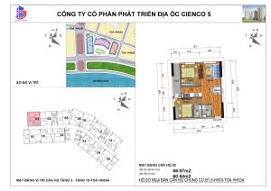 sơ đồ mặt bằng căn 02 chung cư B1.3 HH03A Thanh Hà