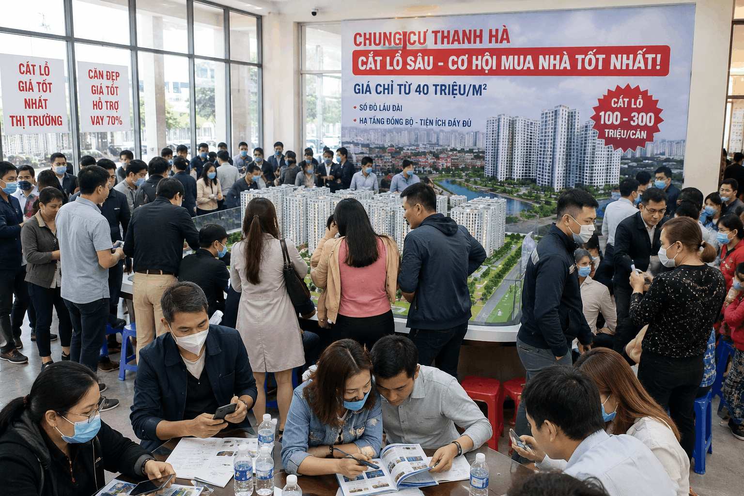 Hàng chục người tới tìm hiểu thị trường chung cư thanh hà để mua lúc giảm giá này