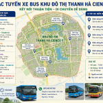 Xe bus khu đô thị Thanh Hà Cienco 5 di chuyển qua tuyến đường nội khu hiện đại