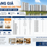 Bảng giá chung cư Thanh Hà cho thuê 2026 cập nhật mới nhất giá thuê căn hộ 1 phòng ngủ, 2 phòng ngủ, 3 phòng ngủ tại các tòa M1, B1.3, B1.4 và B2.1 Khu đô thị Thanh Hà Cienco 5 Hà Nội.