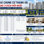 Bảng giá chung cư Thanh Hà tháng 7/2026 mới nhất theo từng tòa M1, B1.3, B1.4, B2.1, giá từ 35–45 triệu/m² tại Khu đô thị Thanh Hà Cienco 5 Hà Nội