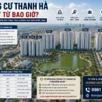 Infographic tổng hợp thông tin về Chung cư Thanh Hà Cienco 5 gồm lịch sử xây dựng, thời gian bàn giao từng tòa, tình trạng cư dân sinh sống, đánh giá chất lượng công trình, an ninh, tiến độ toàn khu đô thị và cơ hội mua căn hộ Thanh Hà trong năm 2026 khi mặt bằng giá đang ở mức khoảng 35–40 triệu đồng/m².