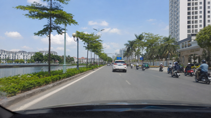 Đi từ chung cư Thanh Hà vào trung tâm