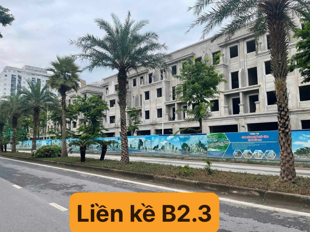 Các căn liền kề và biệt thự tại B2.3 đã hoàn thành phần thô, đang sơn hoàn thiện mặt ngoài và hoàn thiện các hạng mục cuối trước khi bàn giao.