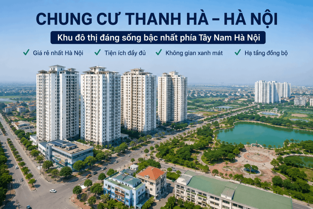 từ trên cao vì sao chung cư Thanh Hà có giá rẻ nhất Hà Nội năm 2026. Phân tích vị trí, quy hoạch, tiện ích, bảng giá, tiềm năng đầu tư và kinh nghiệm mua căn hộ giá tốt.