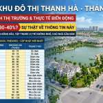 Giá đất Thanh Hà tháng 9/2026 giảm 30–40%, bảng giá liền kề biệt thự Thanh Hà Cienco 5
