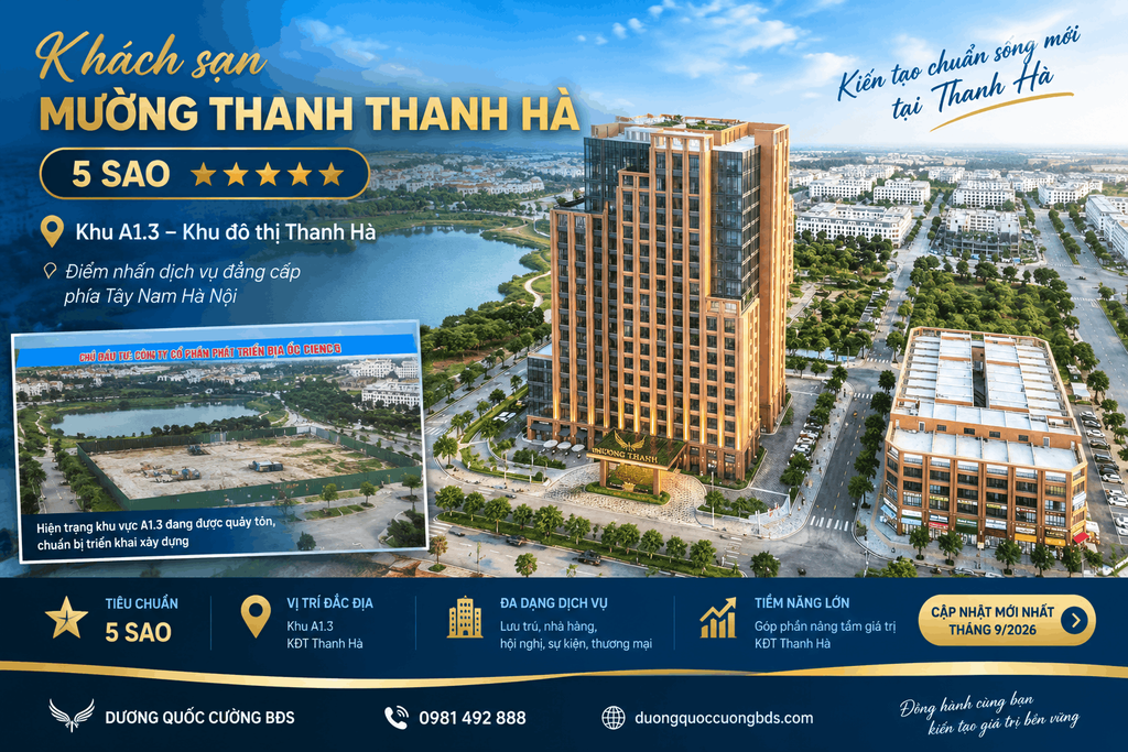 Khách sạn Mường Thanh Thanh Hà tại khu A1.3 chuẩn bị xây dựng năm 2026