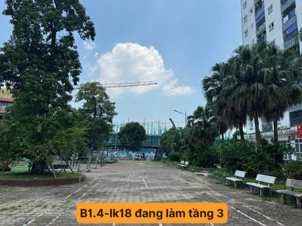 tiến độ liền kề b1.4 thanh hà đang làm tầng 3 đường 17m