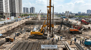 Tiến độ nhà ở xã hội Thanh Hà B1.2 ngày 28/09/2026 đang thi công nền móng