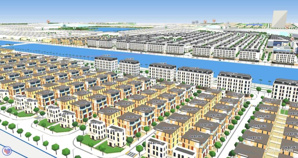 Phối cảnh minh họa tổng quan liền kề Vinhomes Olympic Hà Nội năm 2026